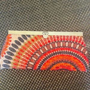 NWOT Embroidered sunburst clutch or wallet